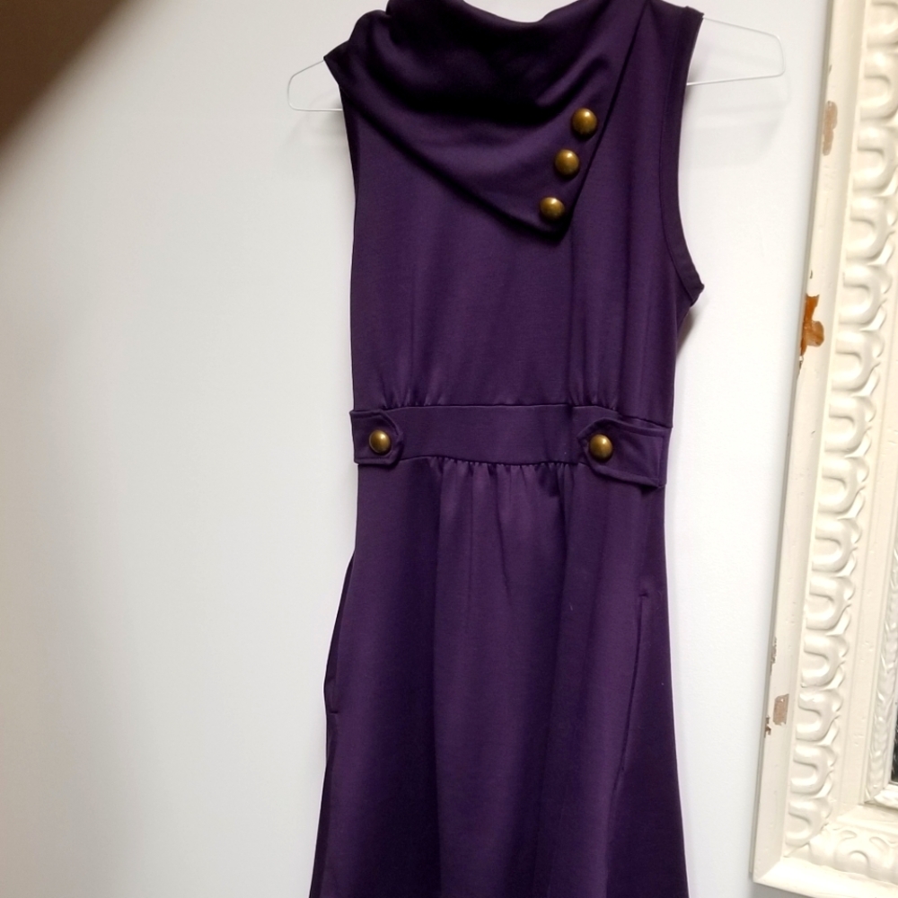 Modcloth eggplant purple dress with pockets